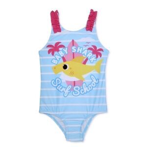 Baby Shark Baby and Toddler Girl One-Piece Swimsuit Bathing Suit Size 18mo